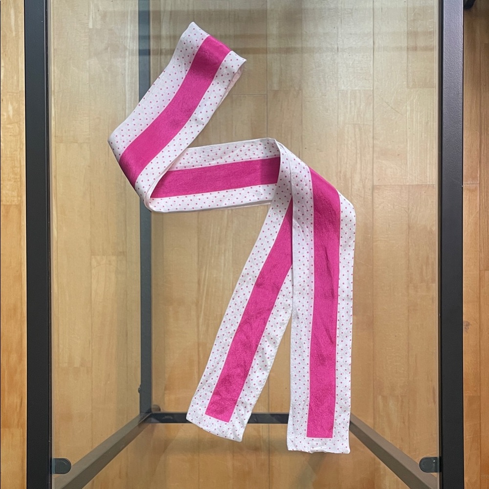 Pink & White Polka Dot Tie Scarf